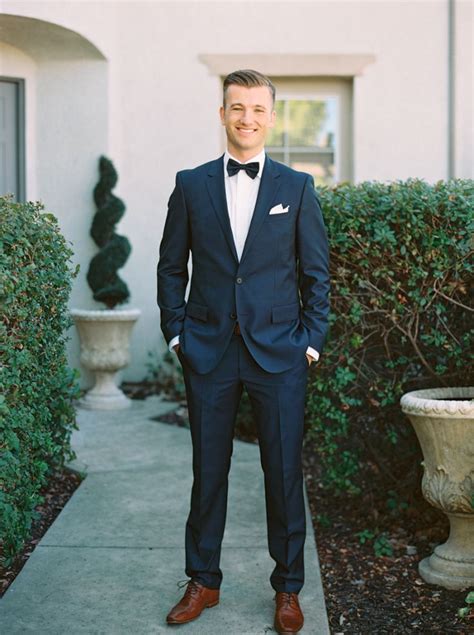 navy suit brown shoes wedding